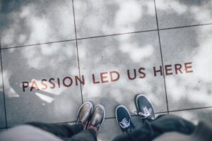 The image says 'Passion led us here' which is a nod towards aligned values being the reason your business will grow and be successful